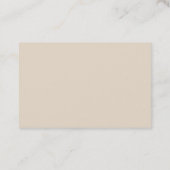 Carte De Visite Couleur amande Moderne Unique Élégant Plain Simple (Dos)