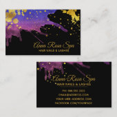 Carte De Visite *~* Couleur Aquarelle Gras Glam Abstrait Purple Go (Devant / Derrière)