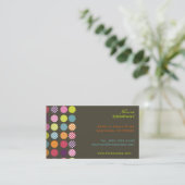 Carte De Visite Couleur arrière - plan rétro pois/do-it-yourself (Debout devant)