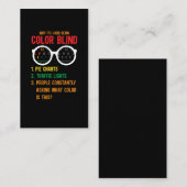Carte De Visite Couleur Aveugles de l'oeil de test (Devant / Derrière)