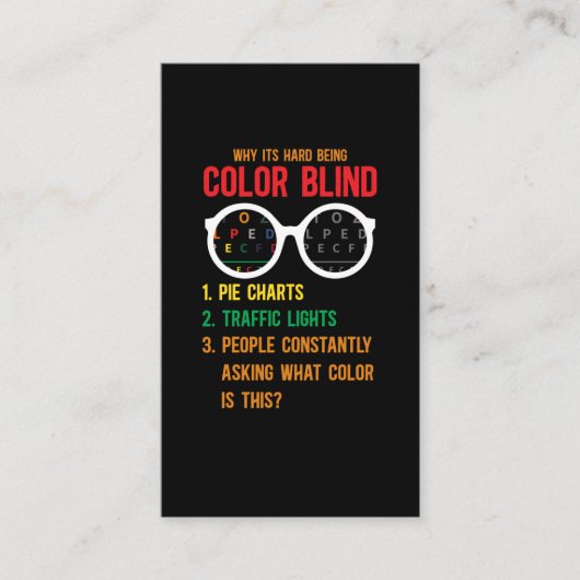 Carte De Visite Couleur Aveugles de l'oeil de test (Devant)