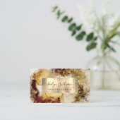 carte de visite couleur beige et vert sauge (Debout devant)