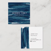 Carte de visite couleur bleu turquoise vert mer (Devant / Derrière)