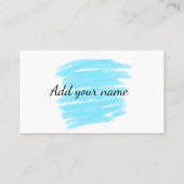 Carte De Visite Couleur bleue ajouter un nom message texte lancer (Dos)