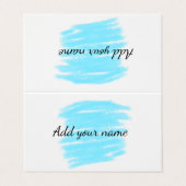 Carte De Visite Couleur bleue ajouter un nom message texte lancer (Extérieur déplié)