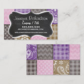 Carte De Visite Couleur Clair rose, violet et teint (Devant / Derrière)
