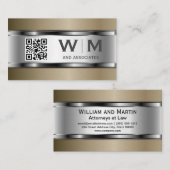 Carte De Visite Couleur | Code Qr | Monogramme (Devant / Derrière)