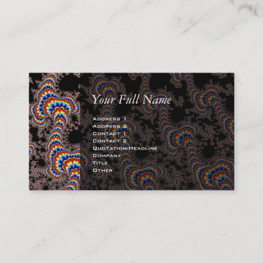 Carte De Visite Couleur courue - art de fractale (Devant)