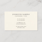 Carte De Visite Couleur crème élégante Modèle simple et personnali (Dos)