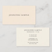 Carte De Visite Couleur crème élégante Modèle simple et personnali (Devant / Derrière)