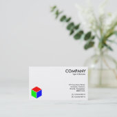 Carte De Visite Couleur Cube - Blanc (Debout devant)
