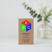 Carte De Visite Couleur Cube - Initiales - Carton (Debout devant)
