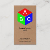 Carte De Visite Couleur Cube - Initiales - Carton (Dos)