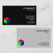 Carte De Visite Couleur Cube - Noir (Devant / Derrière)