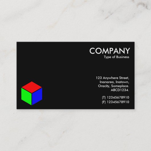 Carte De Visite Couleur Cube - Noir (Devant)