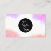 Carte De Visite Couleur d'aquarelle floue Code QR personnalisé (Devant)