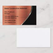 Carte De Visite Couleur de cuivre métallique Tone Look Constructio (Devant / Derrière)