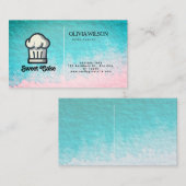 Carte De Visite Couleur de l'eau Couleur rose unique logo (Devant / Derrière)