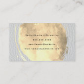 Carte De Visite Couleur d'eau dorée contemporaine Cuir blanc (Dos)