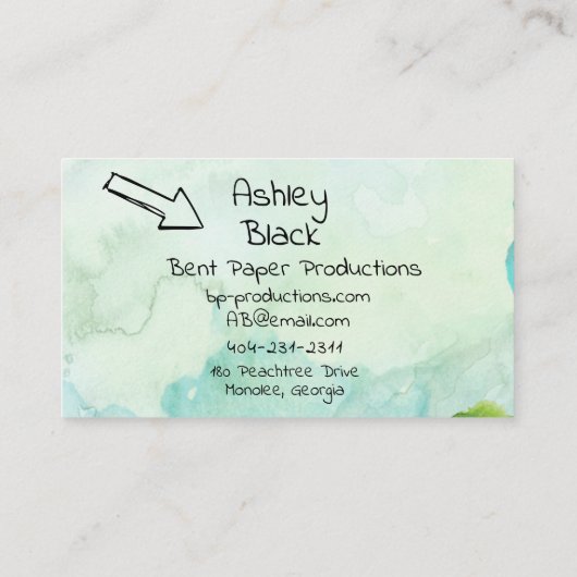 Carte De Visite Couleur d'eau douce Contemporain 2 (Dos)