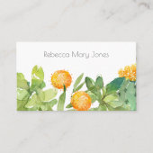 CARTE DE VISITE COULEUR D'EAU DU JARDIN FLORAL DE CACTUS SUCCULENT (Devant)