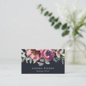 CARTE DE VISITE COULEUR D'EAU ROSE BLACK ROUGE BURGUNDY FLORAL (Debout devant)