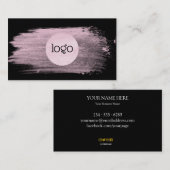 Carte De Visite Couleur d'eau rose brosse votre logo professionnel (Devant / Derrière)