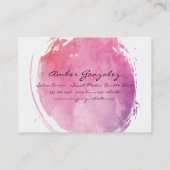 Carte De Visite Couleur d'eau rose Monogramme Fancy Text Strips (Dos)