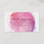 Carte De Visite Couleur d'eau rose Monogramme Fancy Text Strips (Dos)