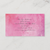 Carte De Visite Couleur d'eau rose Monogramme Texte fantaisie (Dos)