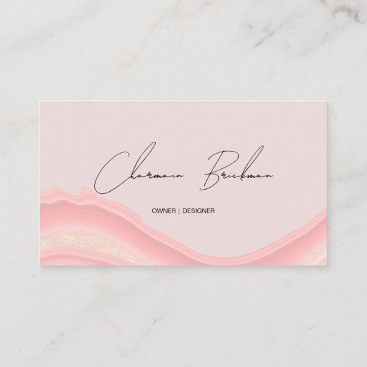 Carte De Visite Couleur d'eau rose simple couleur Qr Code (Dos)