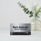 Carte De Visite Couleur | Découpe en marbre noir (Debout devant)