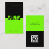 Carte De Visite Couleur duo de contraste moderne noir et vert (Devant / Derrière)