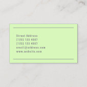 Carte De Visite Couleur duo vert citron et gris (Dos)