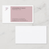 Carte De Visite Couleur élégante Moderne Monogramme professionnel  (Devant / Derrière)