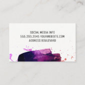 Carte De Visite Couleur expressive brossée (Dos)