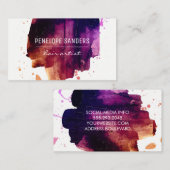 Carte De Visite Couleur expressive brossée (Devant / Derrière)