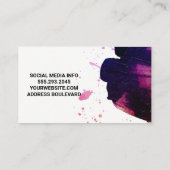 Carte De Visite Couleur expressive brossée | Artiste (Dos)