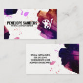 Carte De Visite Couleur expressive brossée | Artiste (Devant / Derrière)