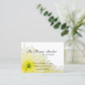 Carte De Visite Couleur Fleur et Crème Blanches (Debout devant)