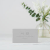 Carte De Visite Couleur Gris Acier Pastel Gris Clair Doux Solide (Debout devant)