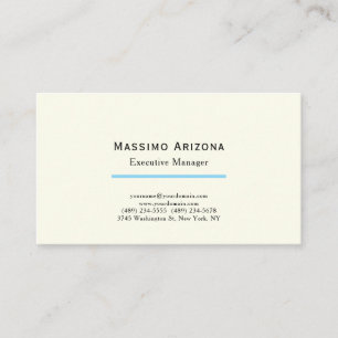 Carte De Visite Couleur ivoire Moderne Minimaliste 