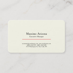 Carte De Visite Couleur ivoire Plain Moderne Minimaliste Professio