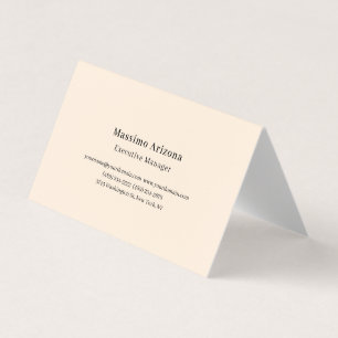 Carte De Visite Couleur ivoire Plain Professionnel Moderne Minimai