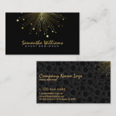 Carte De Visite Couleur moderne noir et or éclater (Devant / Derrière)