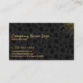 Carte De Visite Couleur moderne noir et or éclater (Dos)