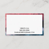 Carte De Visite Couleur moderne rouge et bleu (Dos)