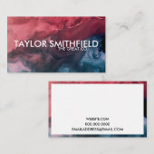 Carte De Visite Couleur moderne rouge et bleu (Devant / Derrière)