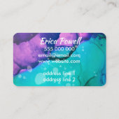 Carte De Visite Couleur moderne turquoise et violette cool (Dos)