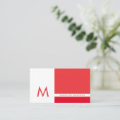 Carte De Visite Couleur monographique Bloc rouge et blanc professi (Debout devant)